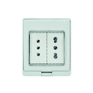 Contenedor IP55 Toma Corriente Doble 10+16 A 250 V Blanco