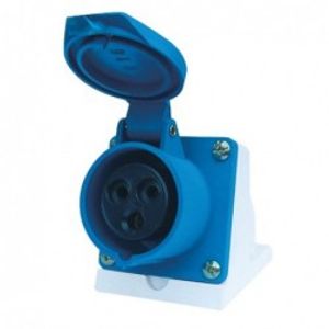Enchufe Industrial Hembra Sobrepuesta IP44 2 P + T 16 A 220 V Azul