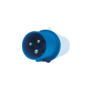 Enchufe Industrial Macho Volante IP44 2 P + T 16 A 220 V Blanco Y Azul