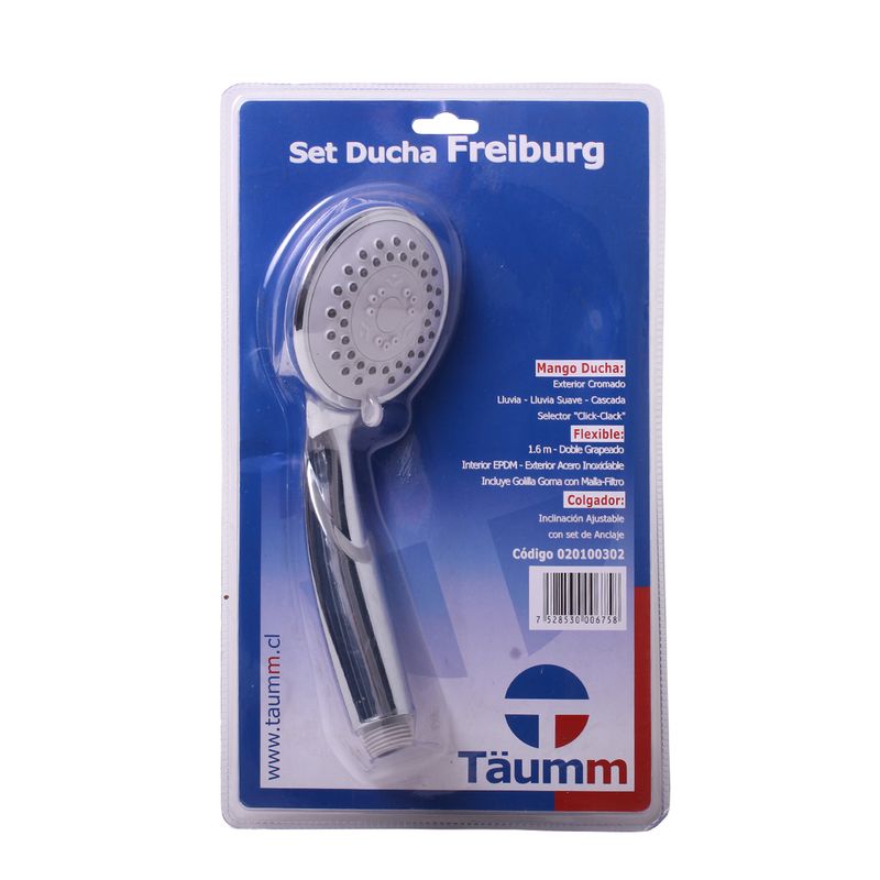 TAUMM Set De Ducha Cromado Tipo Teléfono Conster De 185cm