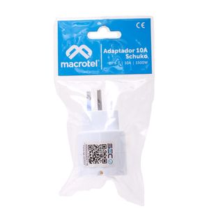 Adaptador Schuko 2 P + T 10 A Blanco