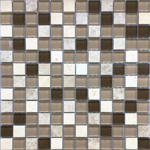 Malla Mosaico 30 x 30 cm Cuadrado Beige Y Café