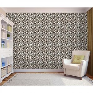 Malla Mosaico 30 x 30 cm Cuadrado Beige Y Café