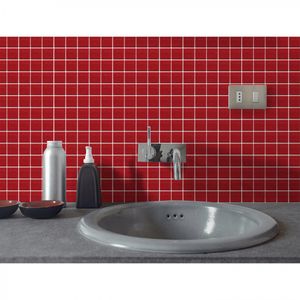Malla Mosaico 30 x 30 cm Cuadrada Rojo