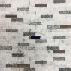 Malla Mosaico 30 x 30 cm Piedra Gris Y Plata