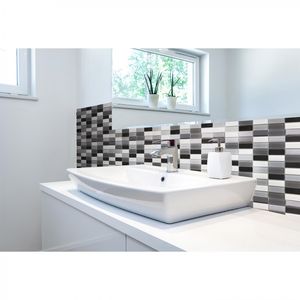 Malla Mosaico 30 x 30 cm Vidrio Rectangular Blanco Y Negro