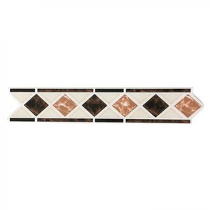 Listel Rombo Café 5,5 x 26 cm 1 m 4 un