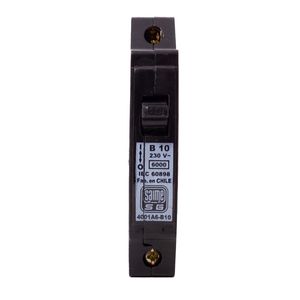 Interruptor Automático Monofásico B 1 Polo 6 kA 10 A Negro