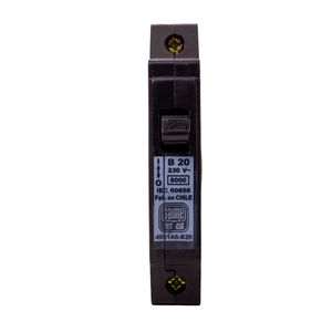 Interruptor Automático Monofásico B 1 Polo 6 kA 20 A Negro