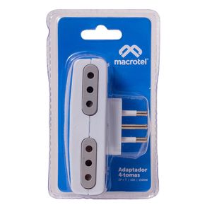 Adaptador 4 Tomas 2 P + T 10 A Blanco