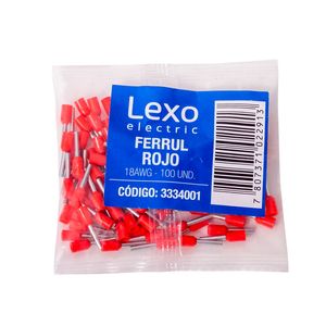 Ferrul 18 AWG 100 un Rojo