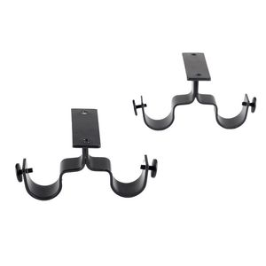 Soporte Cortina Doble A Techo 19/19 mm Negro 2 un