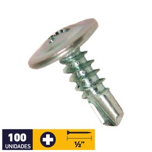 Tornillo Cabeza Lenteja Punta Broca #8 x 1/2" 100 un Zincado