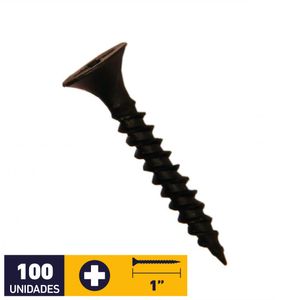 Tornillo Volcanita Metal Punta Fina #6 x 1" 100 un Fosfatado