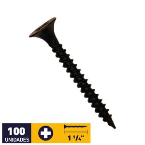 Tornillo Volcanita Metal Punta Fina #6 x 1 1/4" 100 un Fosfatado