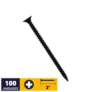 Tornillo Volcanita Metal Punta Fina #8 x 3" 100 un Fosfatado