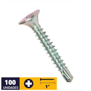 Tornillo Autoperforante Trompeta Punta Broca #6 x 1" 100 un Zincado