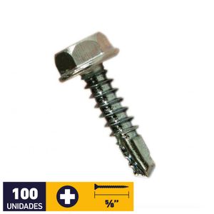 Tornillo Hexagonal Sin Golilla #10 x 5/8" 100 un Zincado