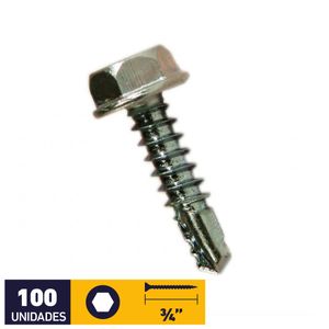 Tornillo Hexagonal Sin Golilla #10 x 3/4" 100 un Zincado