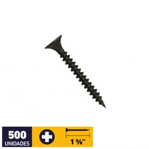 Tornillo Volcanita Metal Punta Fina #6 x 1 5/8" 500 un Fosfatado