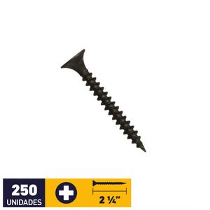 Tornillo Volcanita Metal Punta Fina #6 x 2 1/4" Pote 250 un Fosfatado