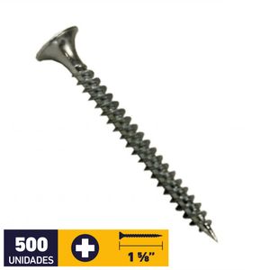 Tornillo Volcanita Metal Punta Fina #6 x 1 5/8" 500 un Zincado