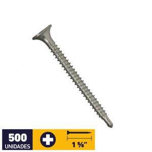 Tornillo Volcanita Metal Punta Broca #6 x 1 5/8" 500 un Zincado