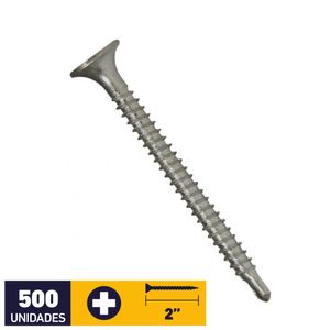 Tornillo Volcanita Metal Punta Broca #6 x 2" Pote 500 un Zincado