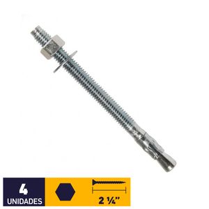 Perno Anclaje + Tuerca + Golilla 5/16 x 2 1/4" 4 un