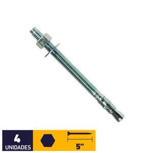 Perno Anclaje + Tuerca + Golilla 3/8 x 5" 4 un