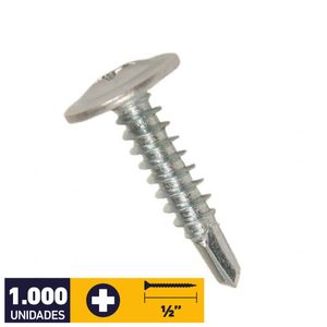 Tornillo Cabeza Lenteja Punta Broca #8 x 1/2" Zincado 1000 un