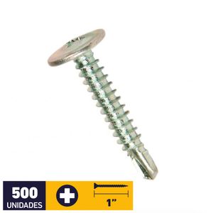 Tornillo Cabeza Lenteja Punta Broca #8 x 1" Zincado 500 un