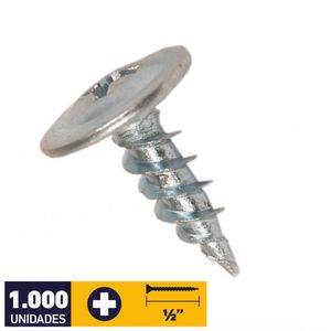 Tornillo Cabeza Lenteja Punta Fina #8 x 1/2" 1000 un Zincado