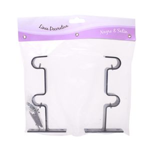 Soporte Cortina Doble 19/19 mm Negro 2 un