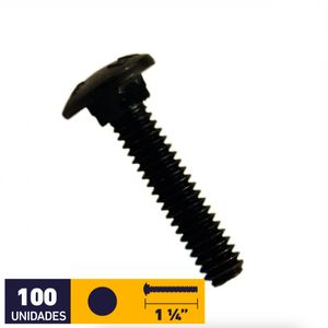 Perno Coche 1/4 x 1 1/4" Negro 100 un
