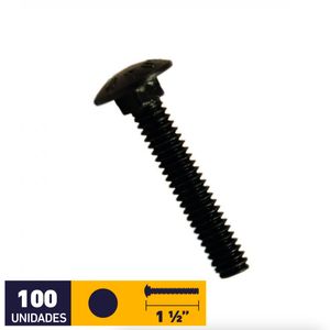 Perno Coche 1/4 x 1 1/2" Negro 100 un