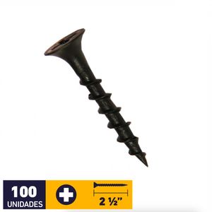 Tornillo Volcanita Madera CRS #8 x 2 1/2" 100 un Fosfatado