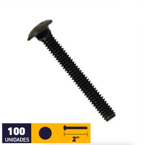 Perno Coche 1/4 x 2" Negro 100 un