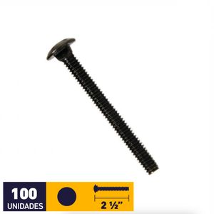 Perno Coche 1/4 x 2 1/2" Negro 100 un