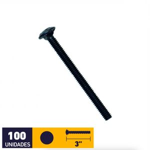 Perno Coche 1/4 x 3" Negro 100 un