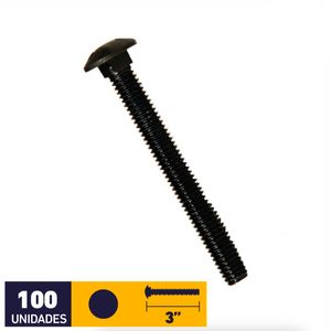 Perno Coche 5/16 x 3" Negro 100 un