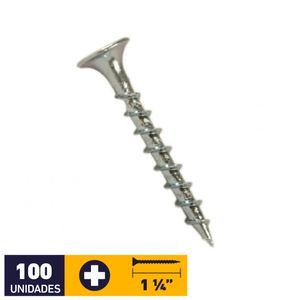 Tornillo Volcanita Madera CRS #6 x 1 1/4" 100 un Zincado