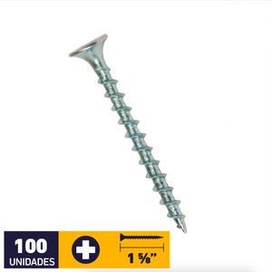 Tornillo Volcanita Madera CRS #6 x 1 5/8" 100 un Zincado