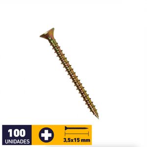 Tornillo Madera Aglomerada 3,5 x 15 mm 100 un