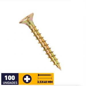 Tornillo Madera Aglomerada 3,5 x 40 mm 100 un