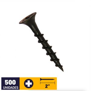 Tornillo Volcanita Madera CRS #6 x 2" + Punta 500 un Fosfatado