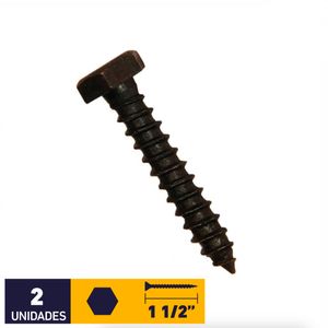 Tirafondo Hexagonal 1/4 x 1 1/2" Negro 2 un