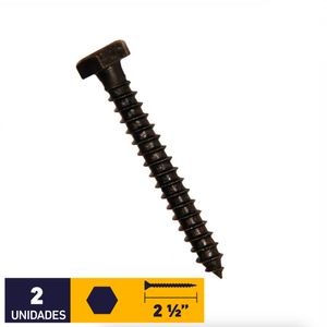 Tirafondo Hexagonal 1/4 x 2 1/2" Negro 2 un