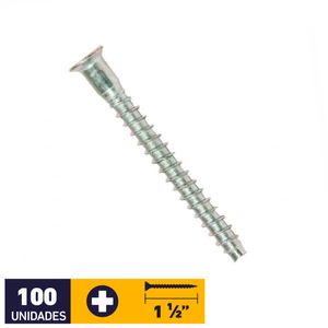 Tornillo Soberbio 3/16 x 1 1/2" Zincado 100 un