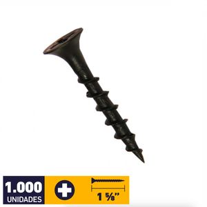 Tornillo Volcanita Madera CRS #6 x 1 5/8" 1000 un Fosfatado